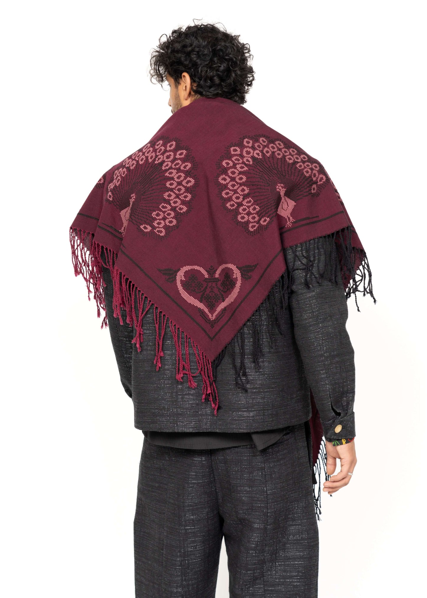 The Stole Peacock/Burgundy