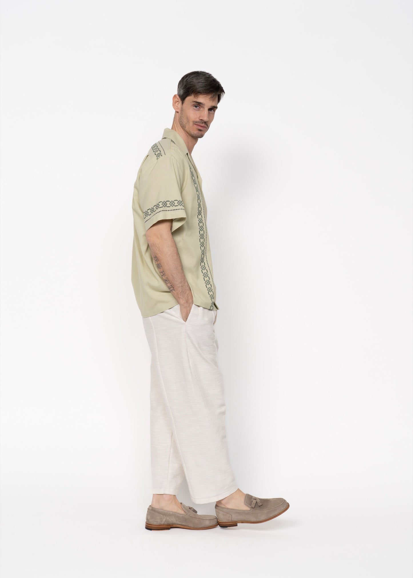 The André Shirt Handwoven Pistachio