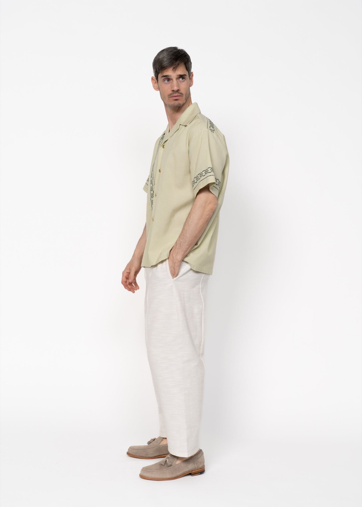 The André Shirt Handwoven Pistachio