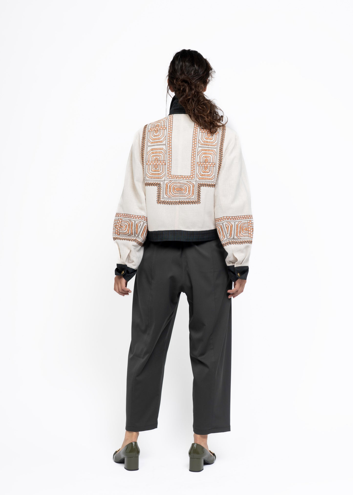 Her Aviation Jacket Greek Embroidery
