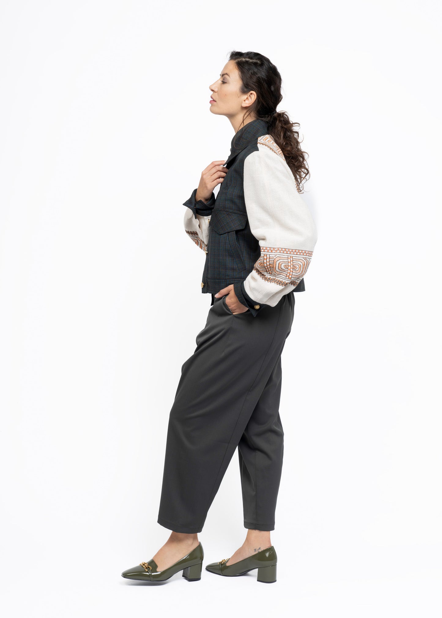 Her Aviation Jacket Greek Embroidery