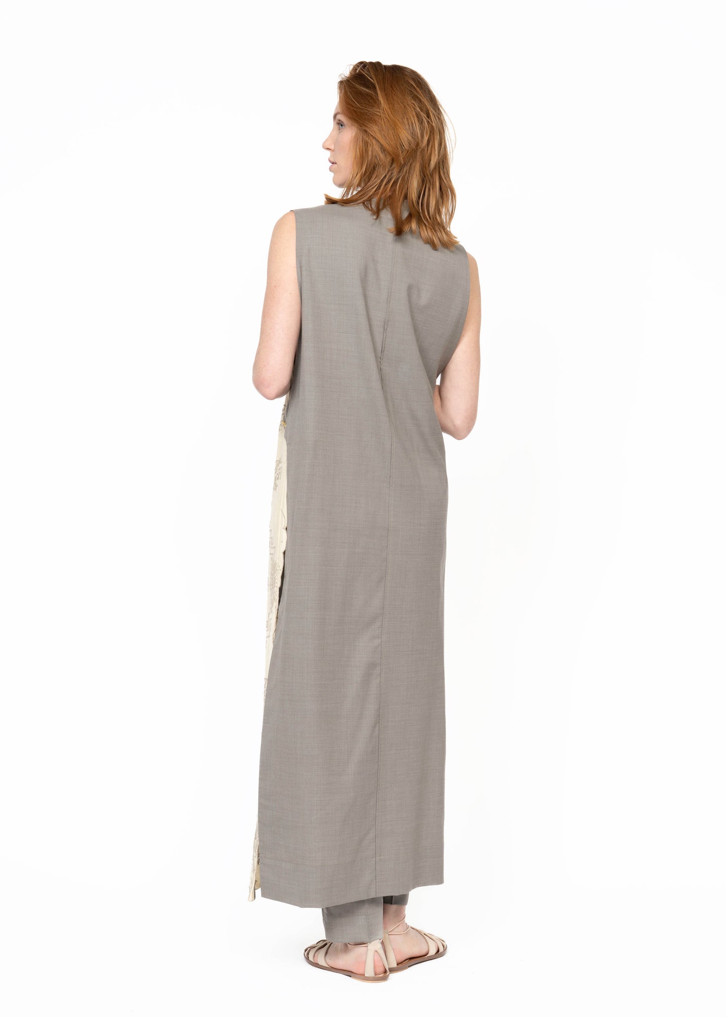 The Dress / Embroidered Taupe
