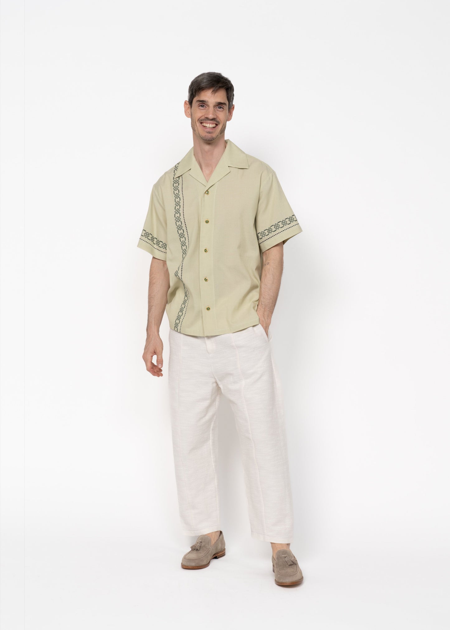 The André Shirt Handwoven Pistachio