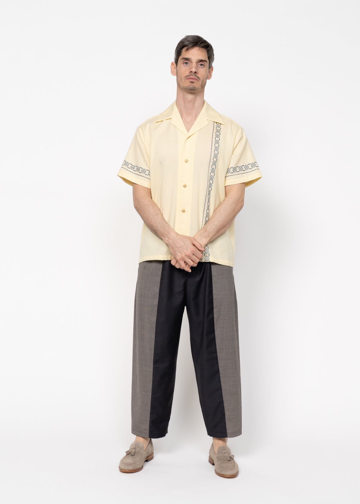 The André Shirt Handwoven Dusty Yellow