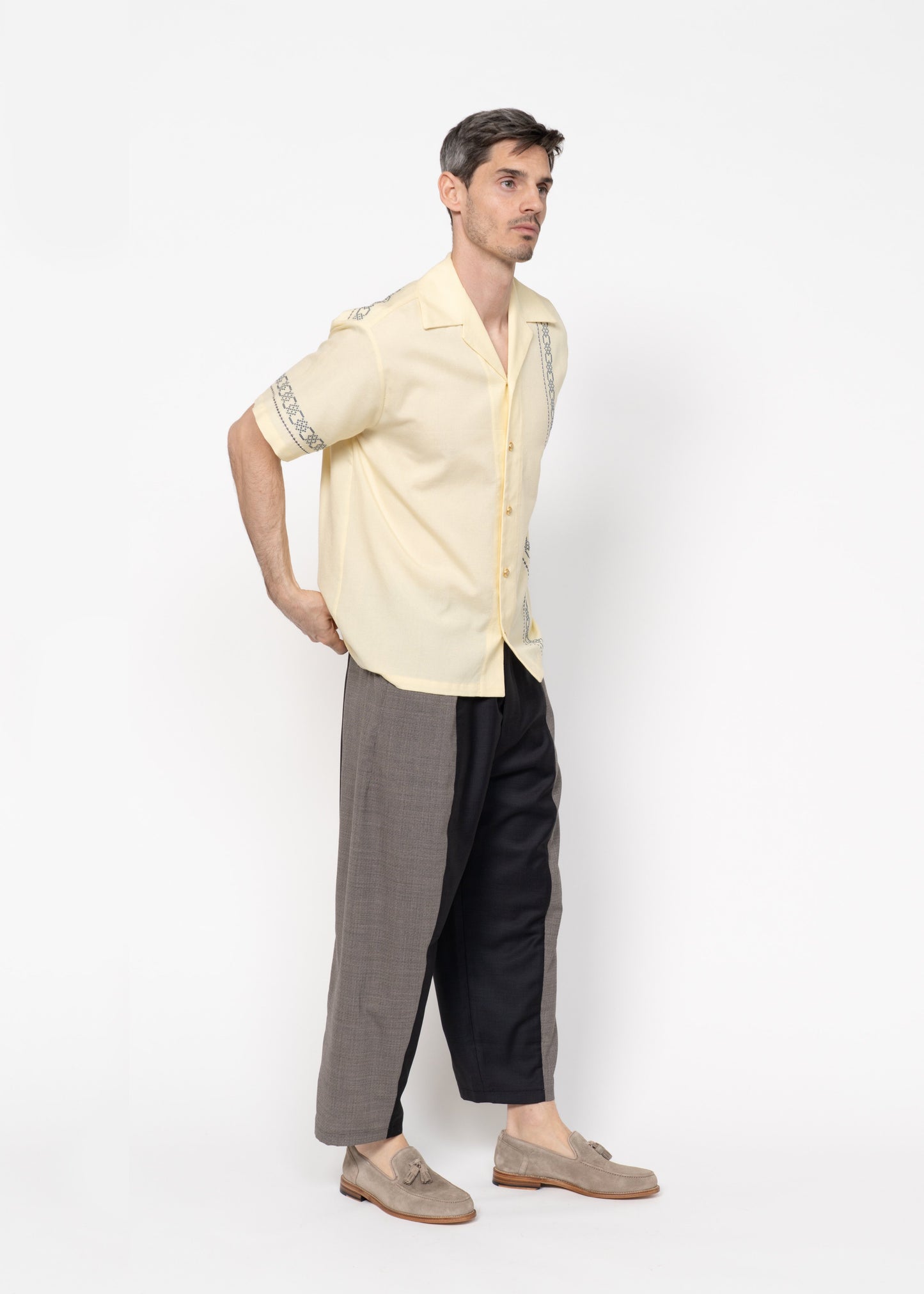 The André Shirt Handwoven Dusty Yellow