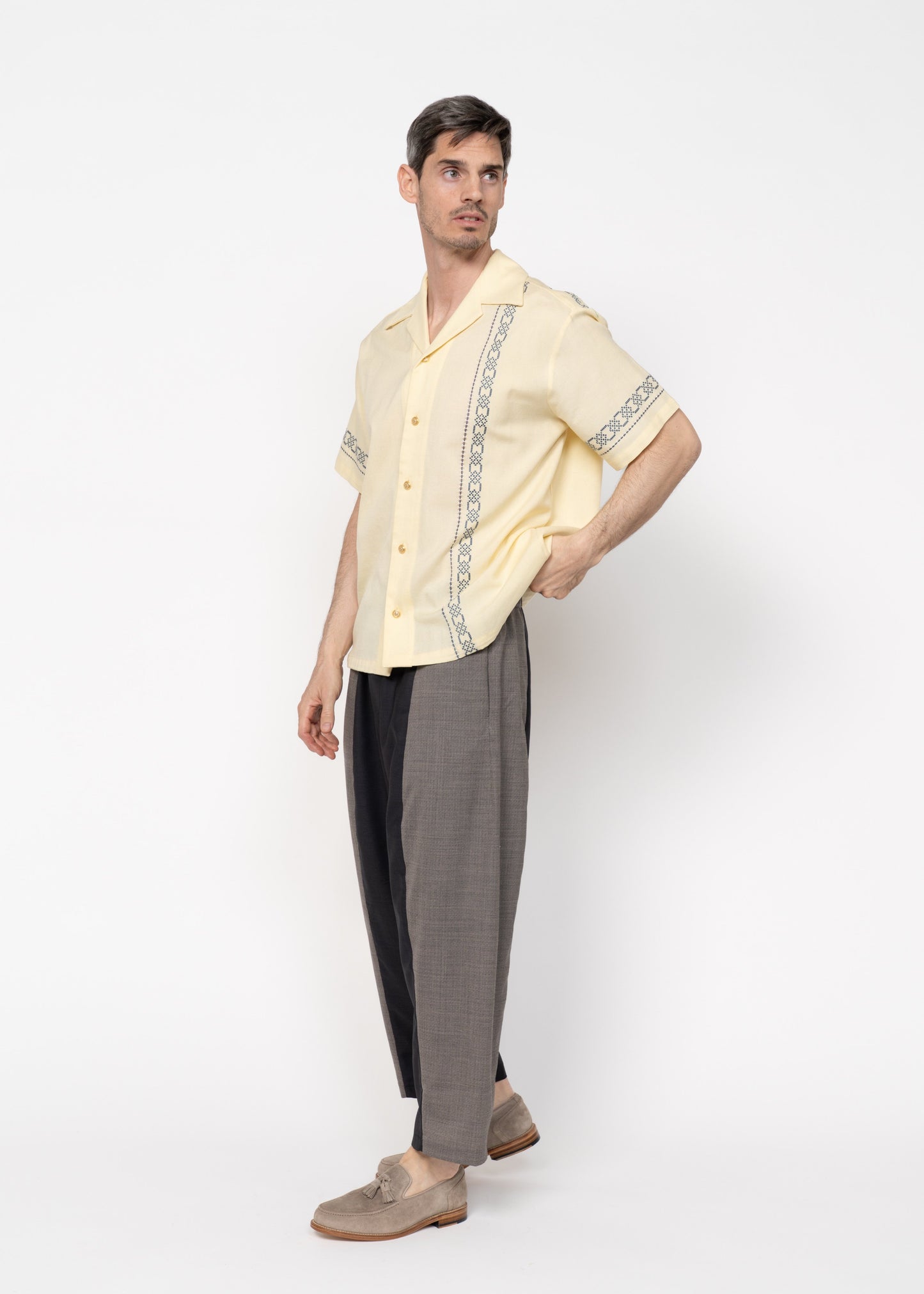 The André Shirt Handwoven Dusty Yellow
