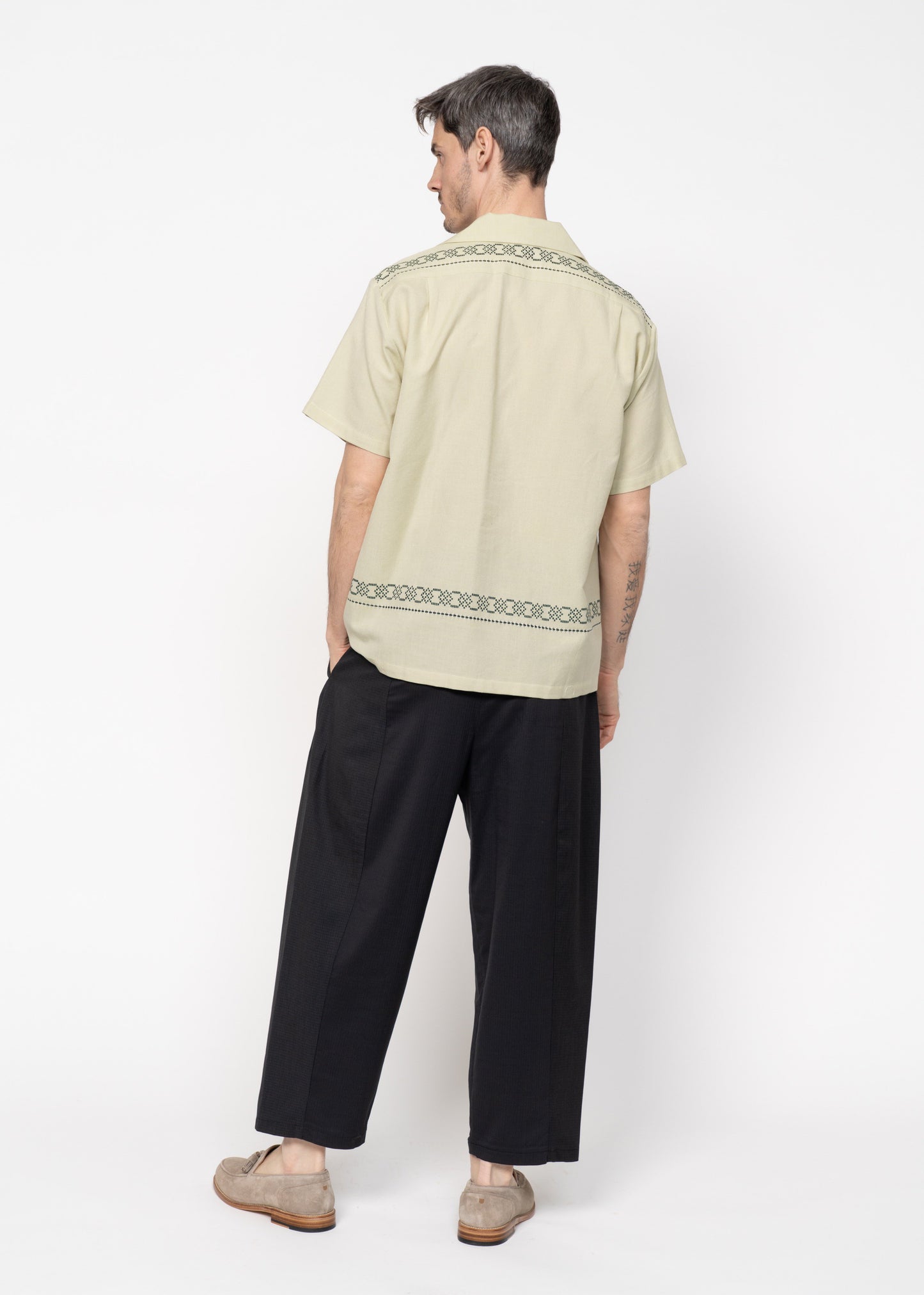The André Shirt Handwoven Dusty Mint Green