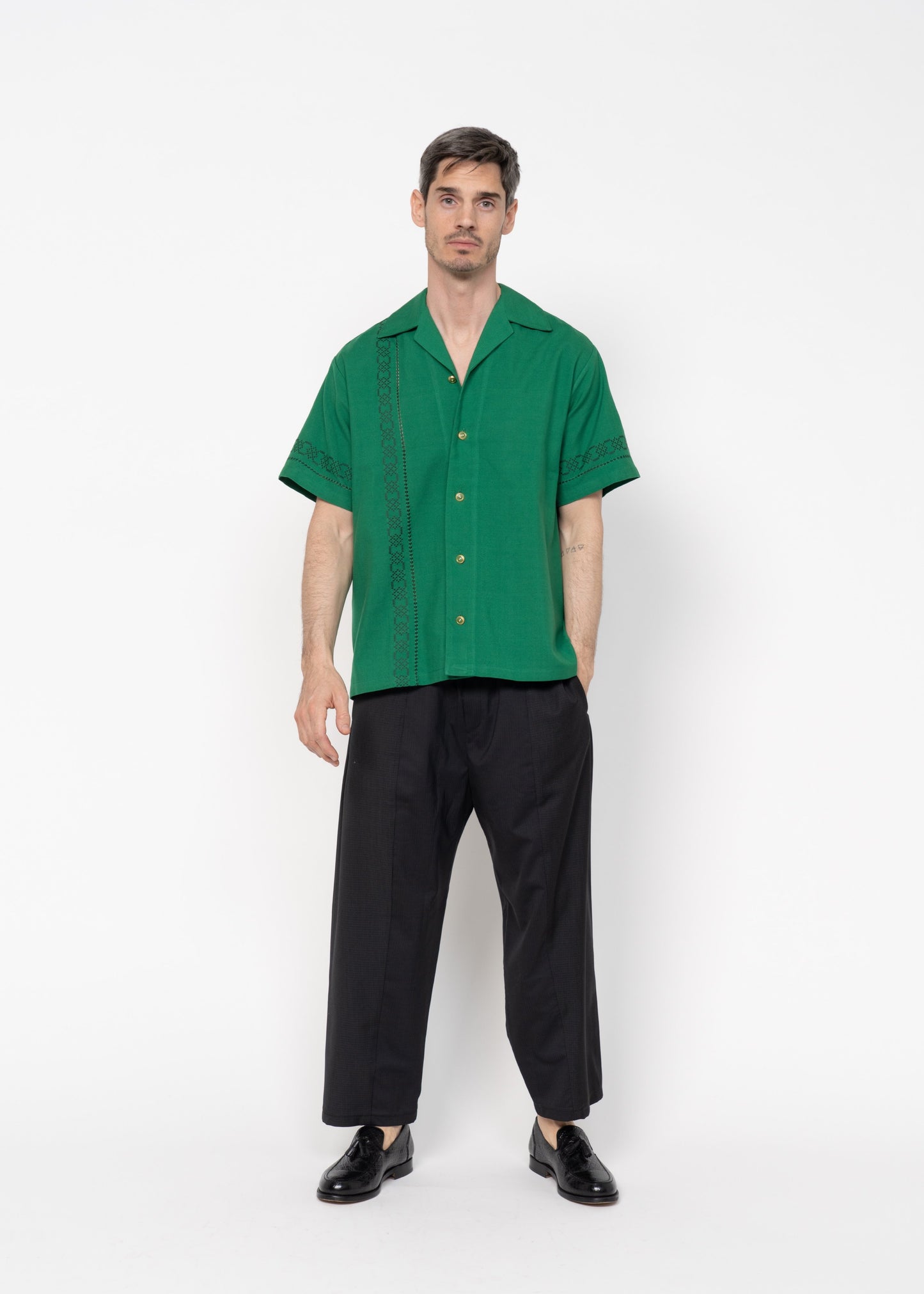 The André Shirt Handwoven Green
