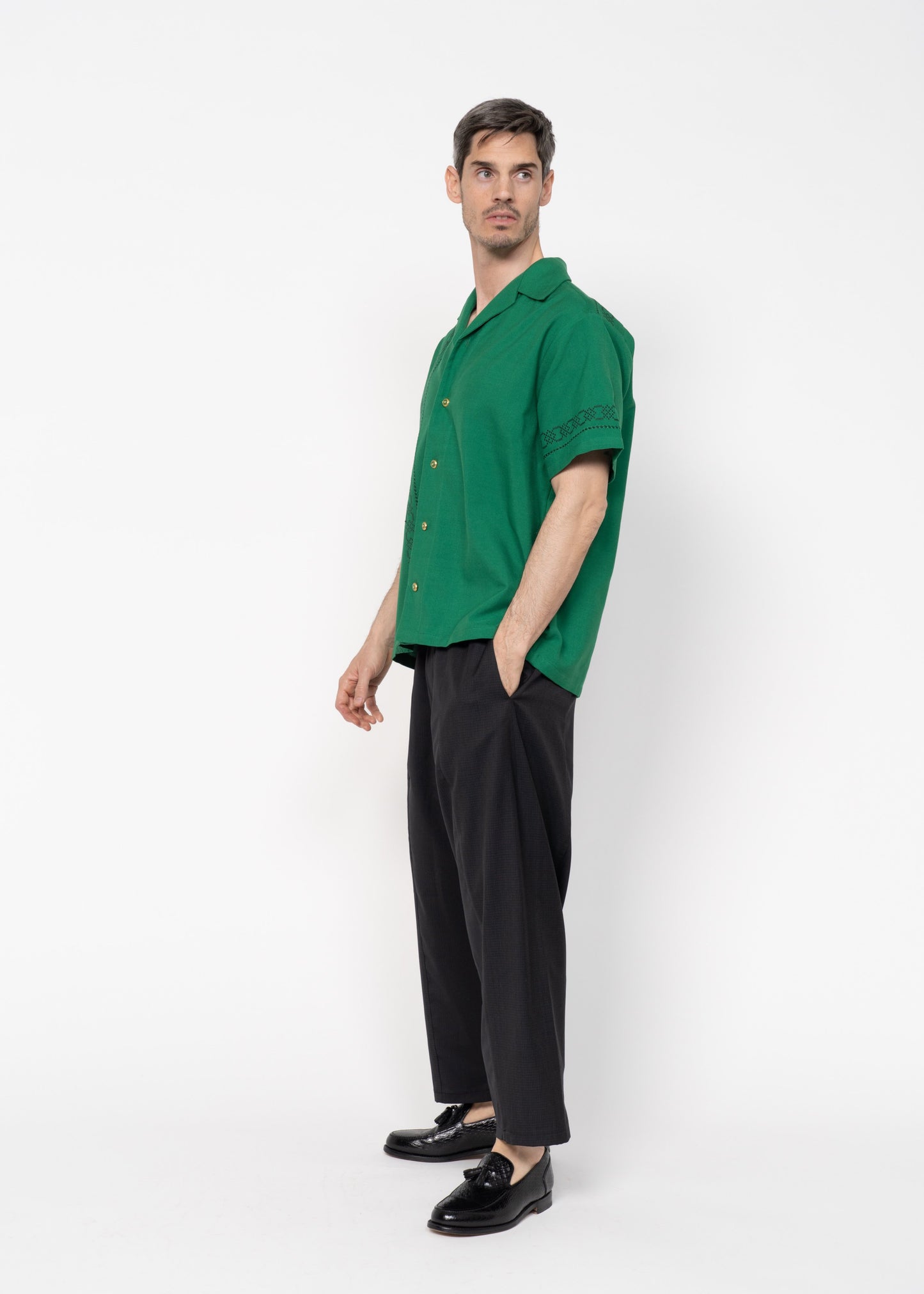 The André Shirt Handwoven Green