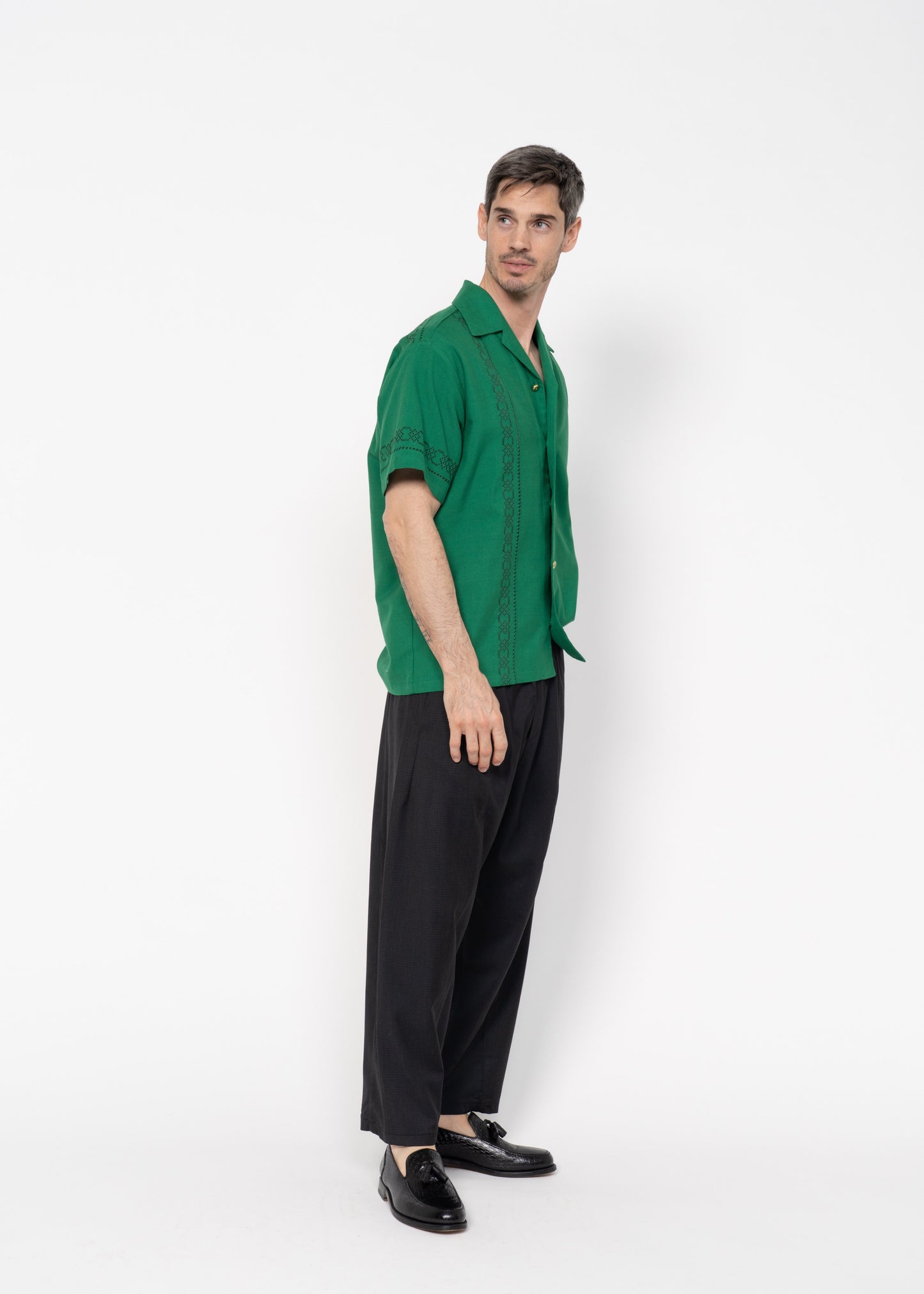 The André Shirt Handwoven Green