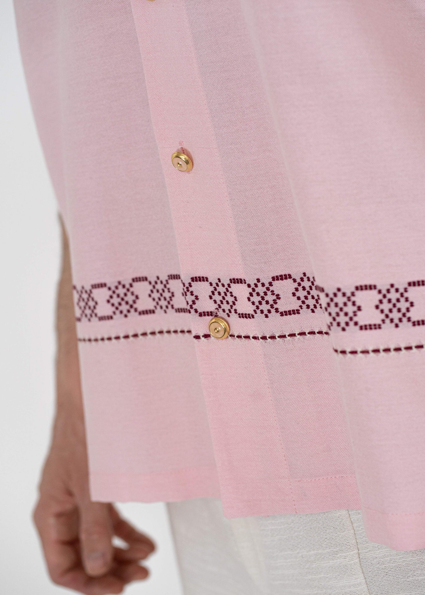 The André Shirt Handwoven Pink