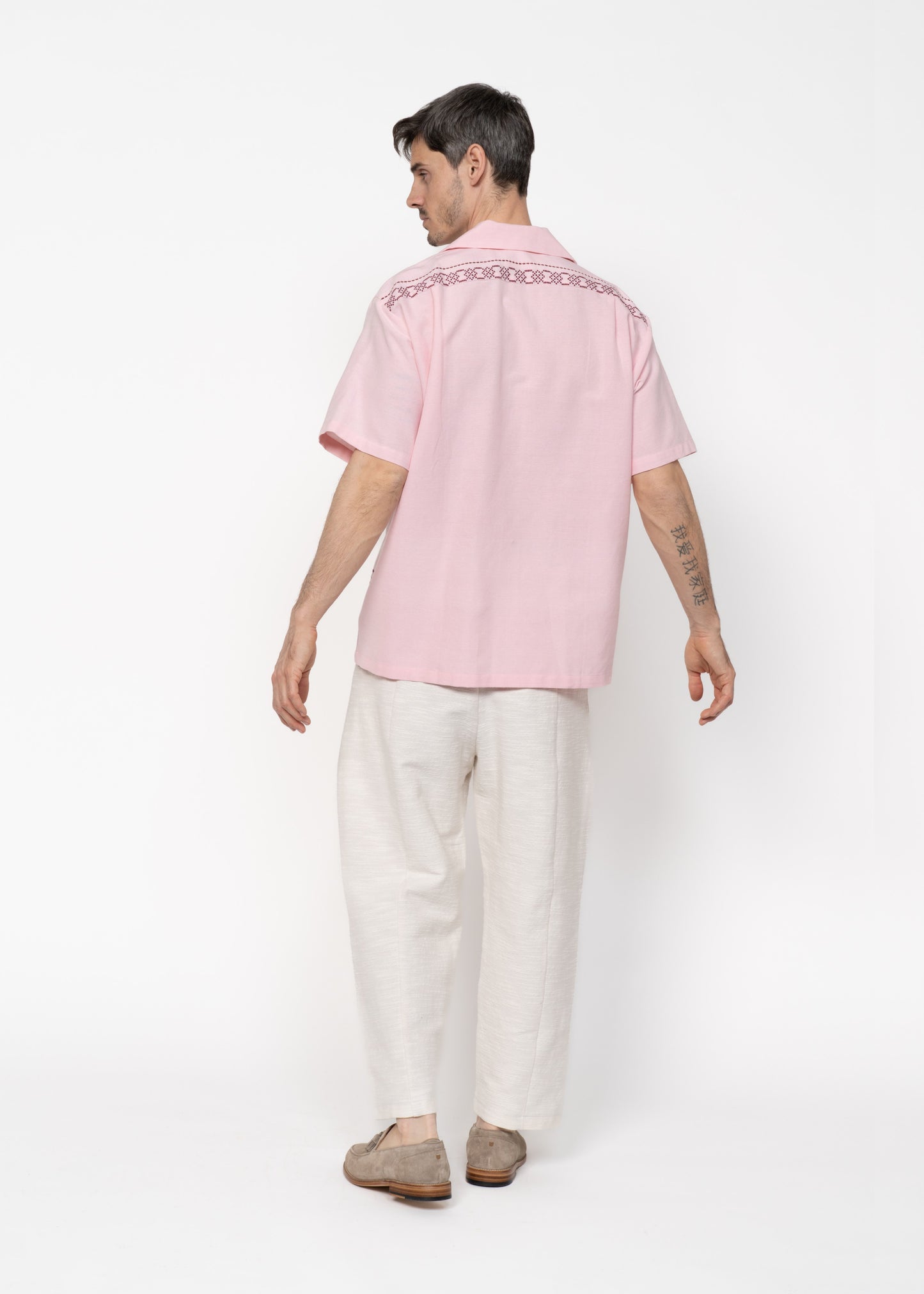 The André Shirt Handwoven Pink