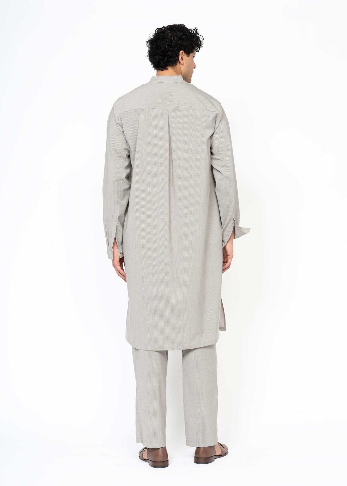 The Kaftan / Dusty Sage / Pinstripe