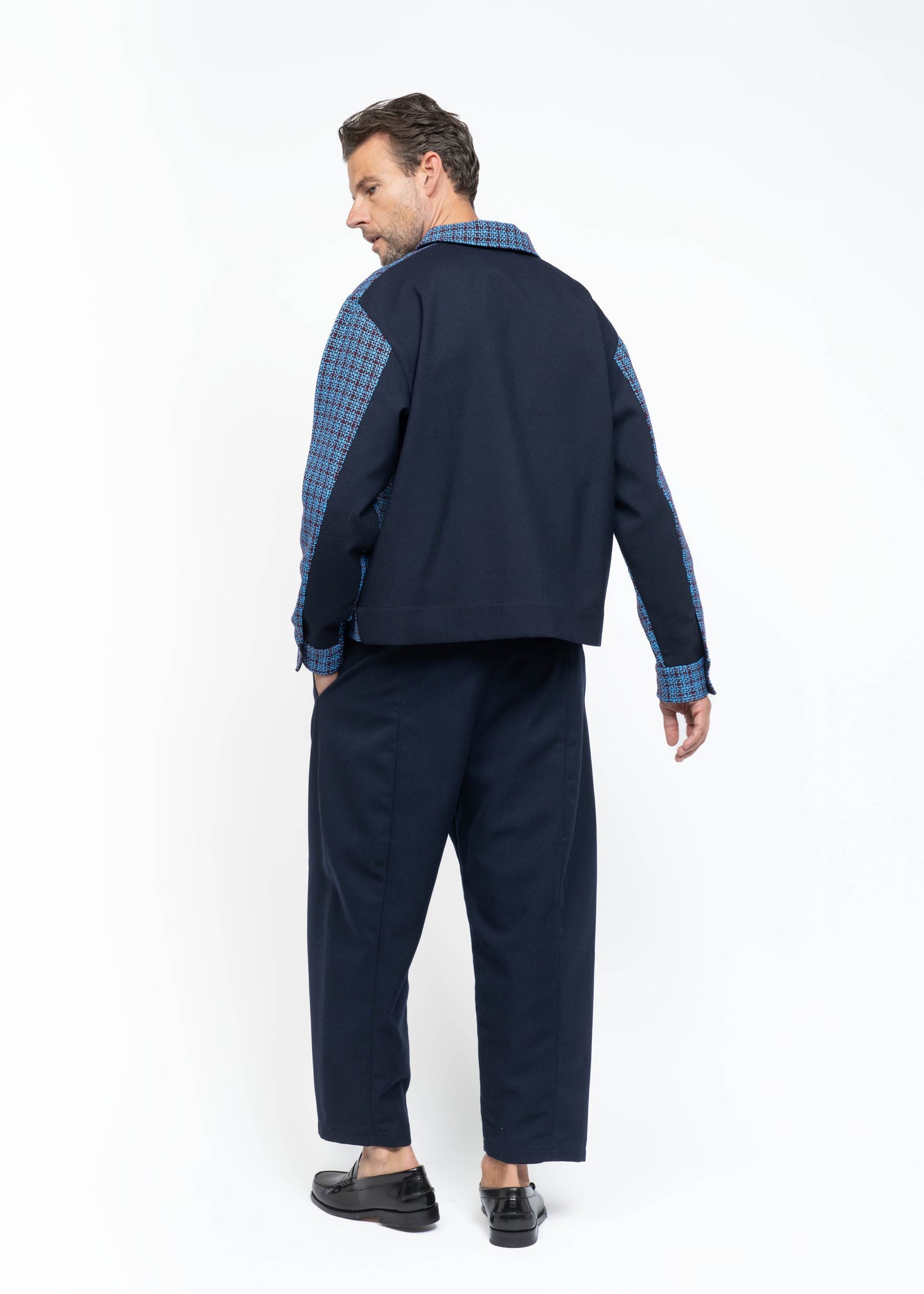 The Polo Shirt Boucle Blue/Burgundy
