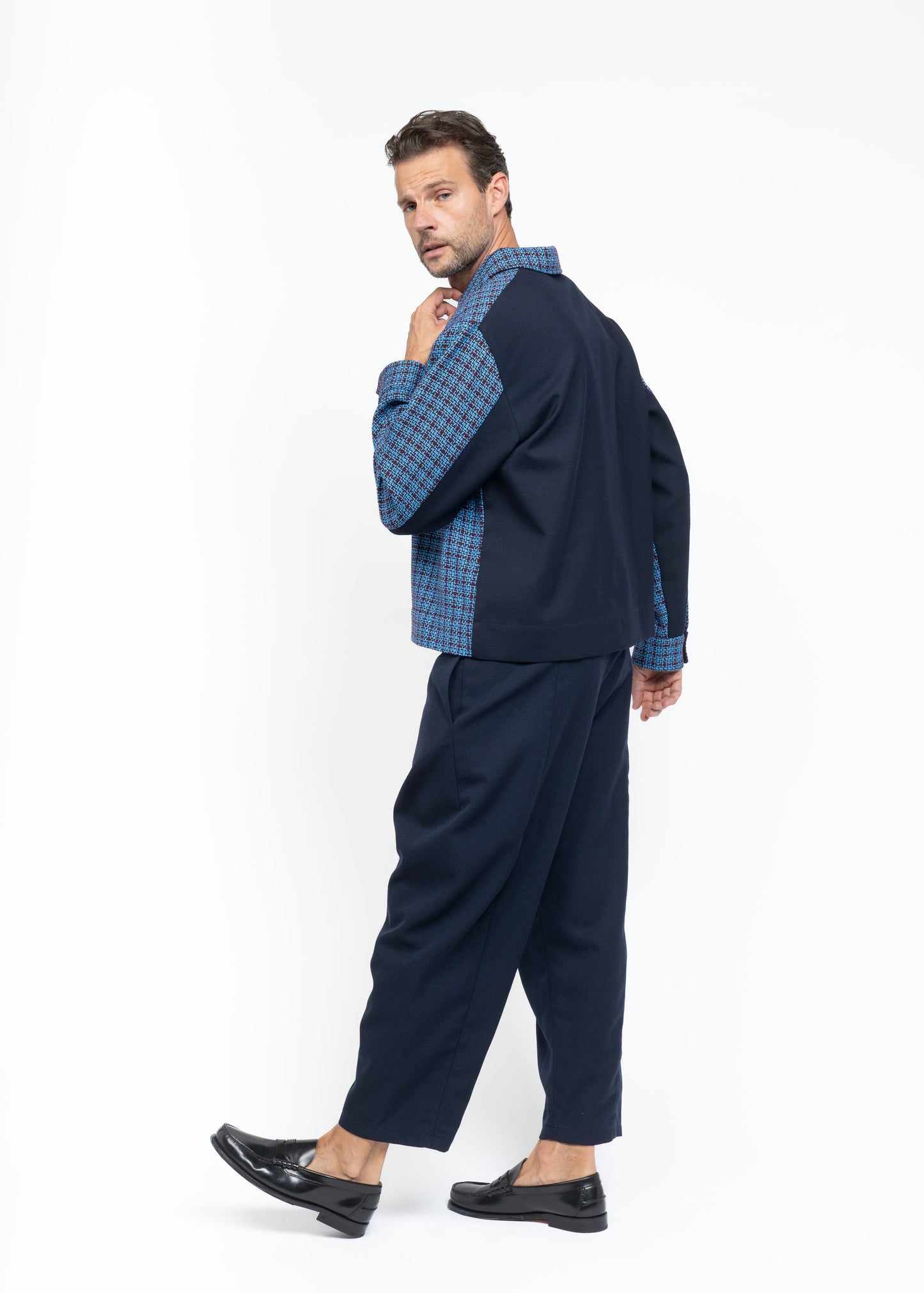 The Polo Shirt Boucle Blue/Burgundy