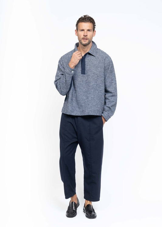 The Polo Shirt Boucle Blue/White