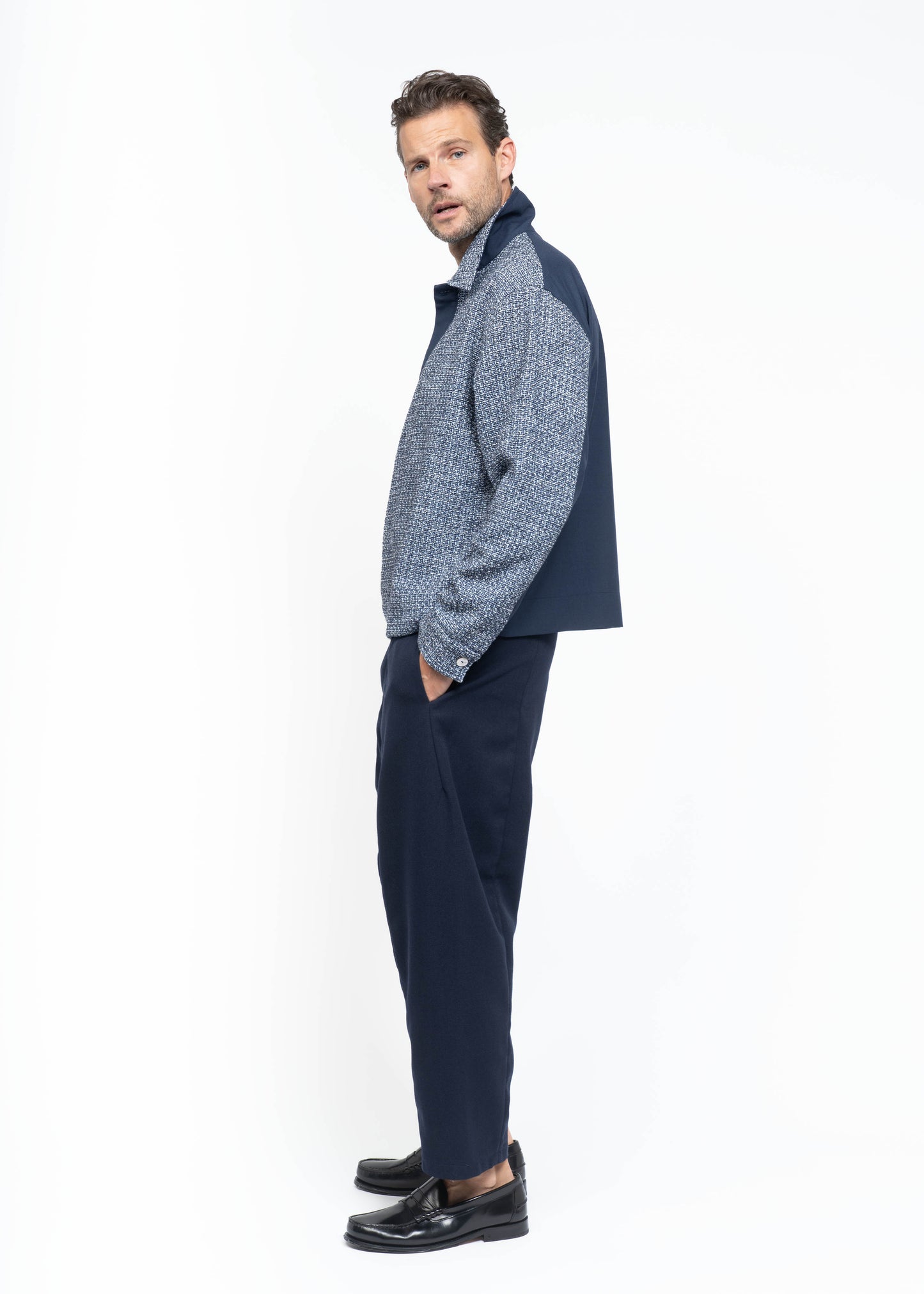 The Polo Shirt Boucle Blue/White