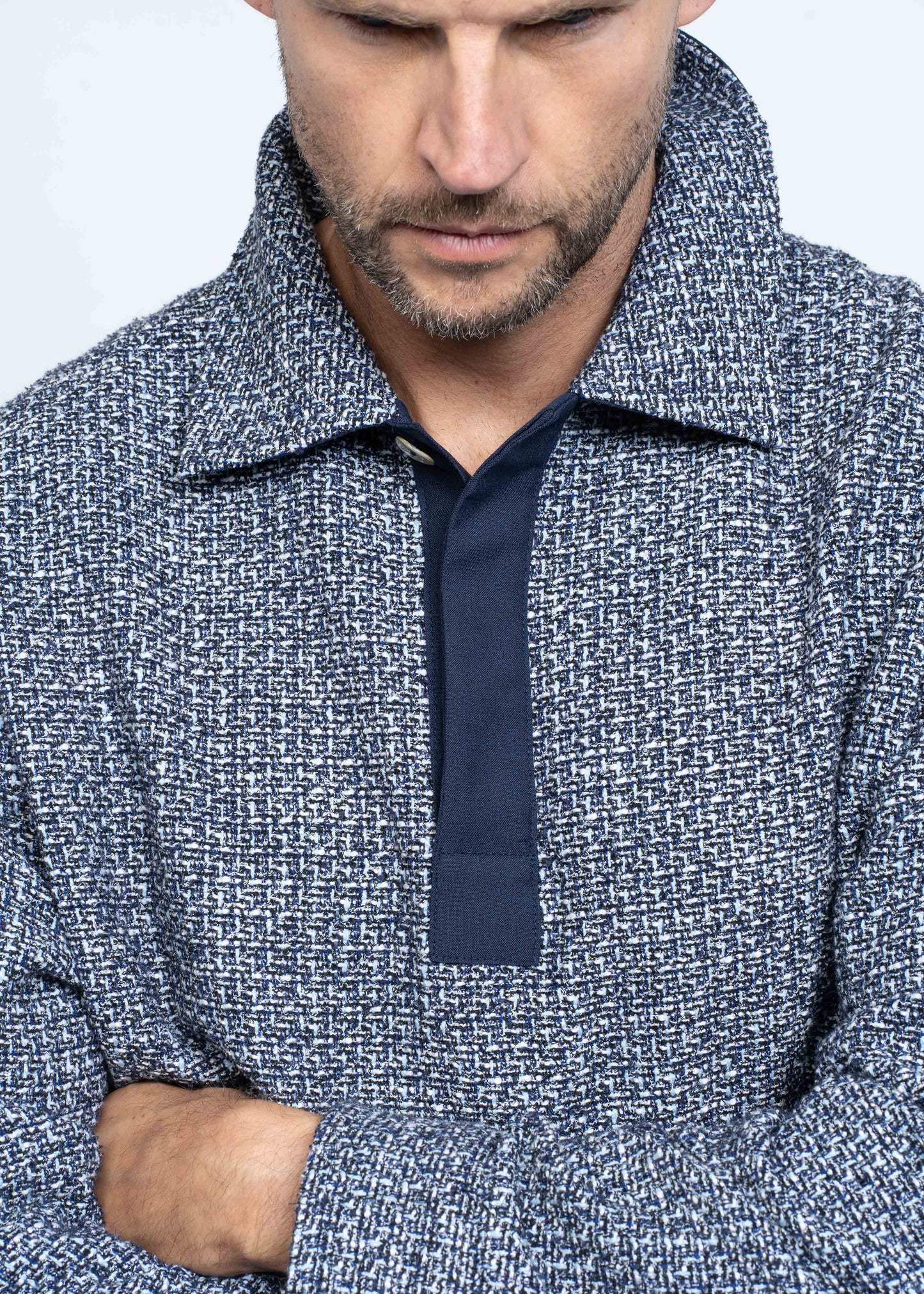 The Polo Shirt Boucle Blue/White