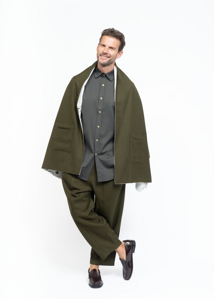 His Shawl Green Wool