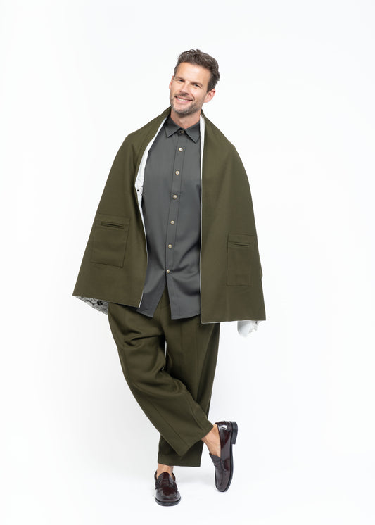 His Shawl Green Wool