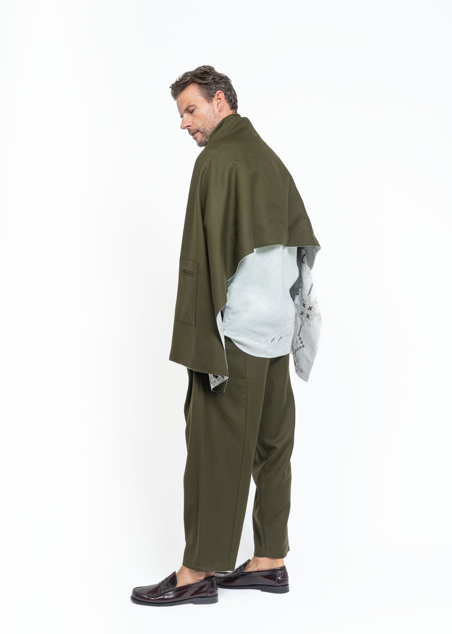 His Shawl Green Wool