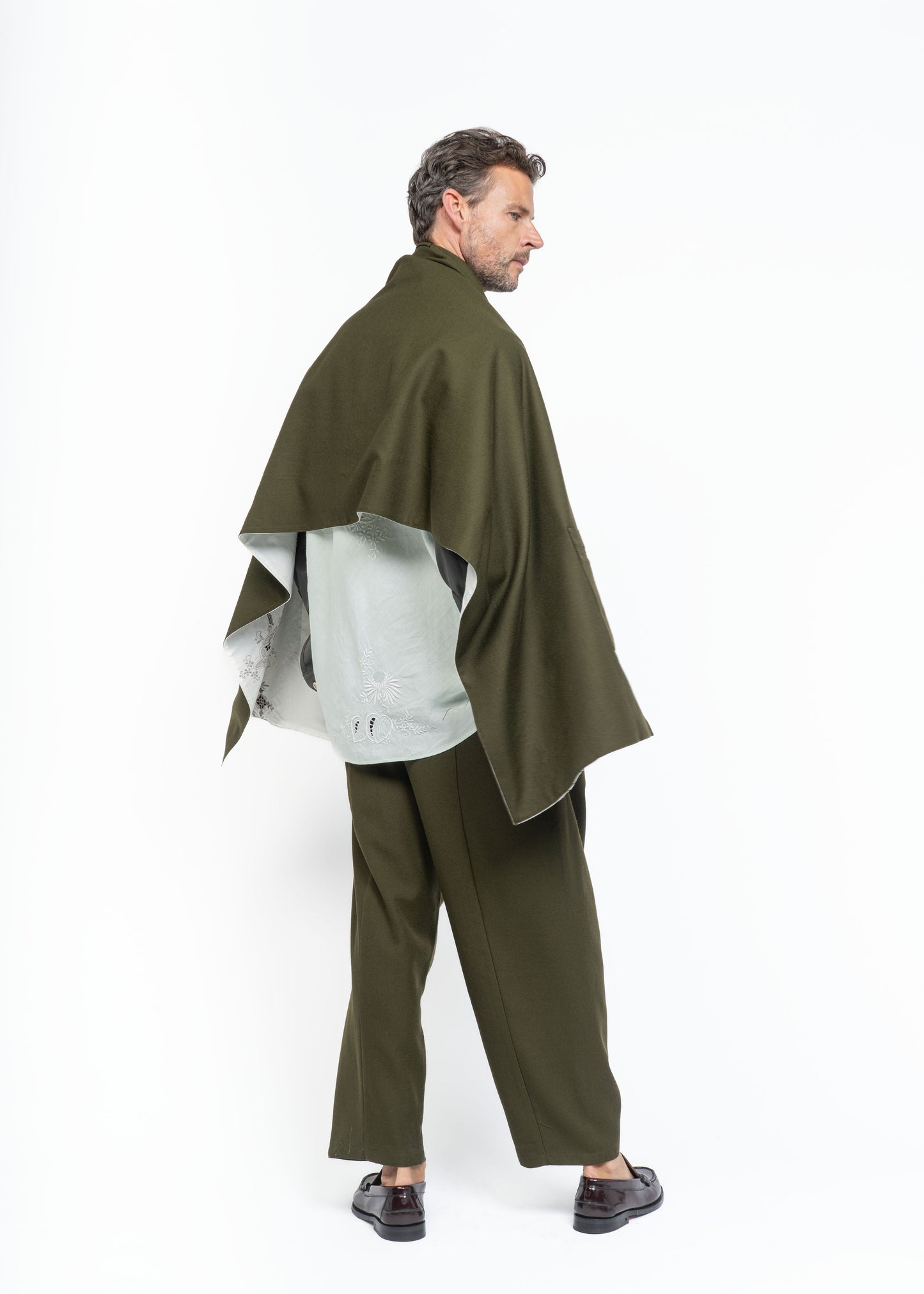 His Shawl Green Wool