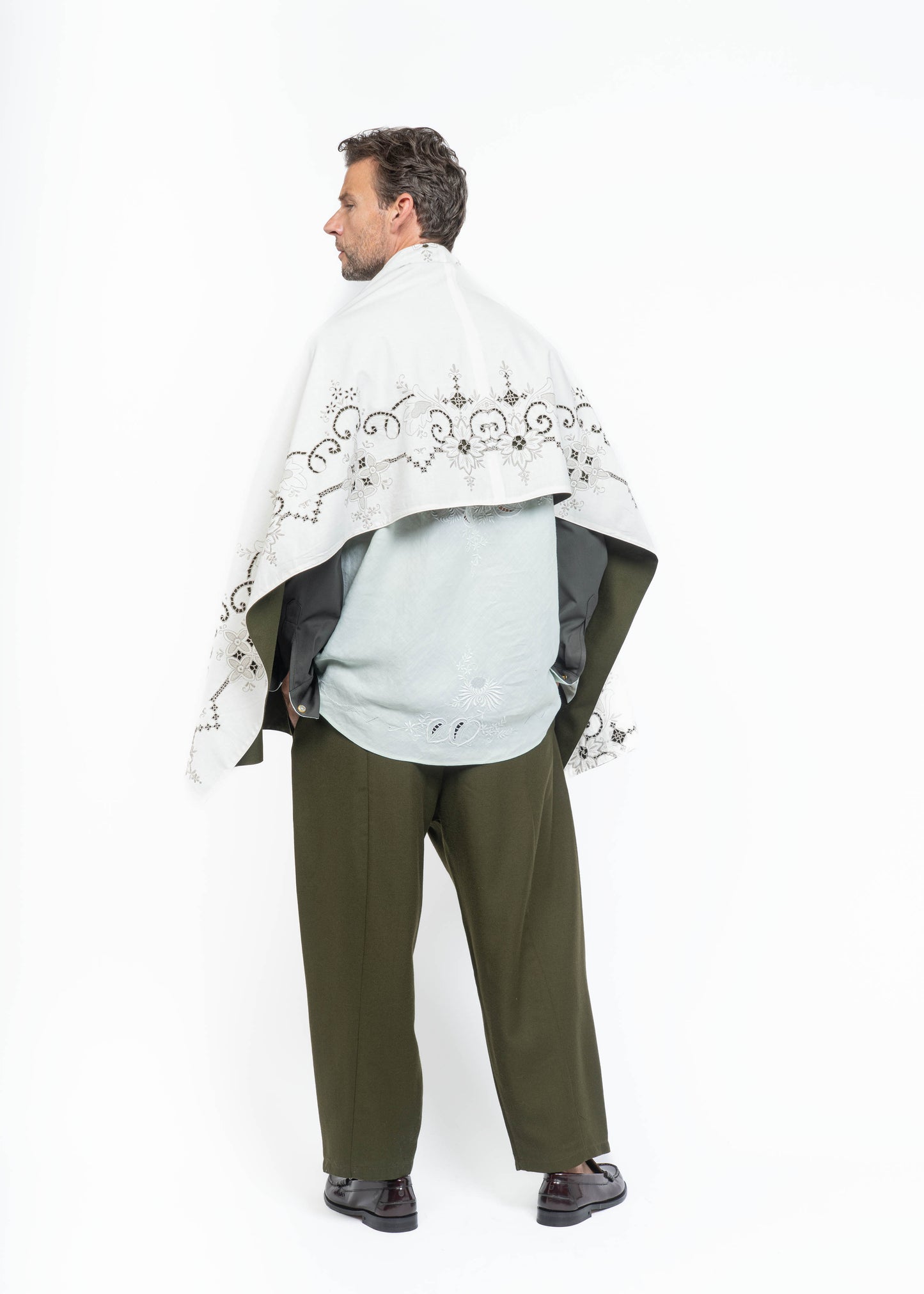 His Shawl Green Wool