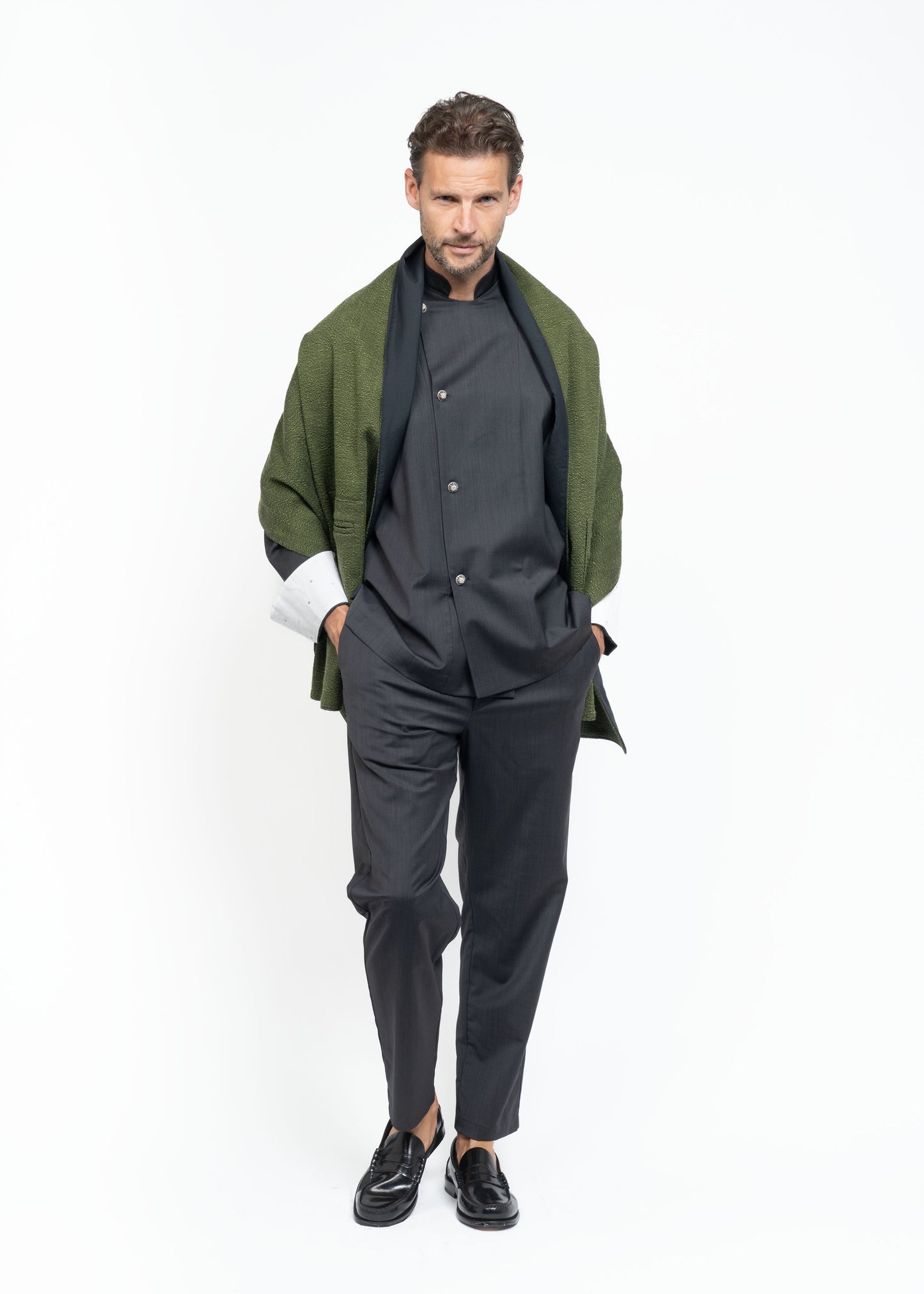 His Shawl Handwoven Green Flamma