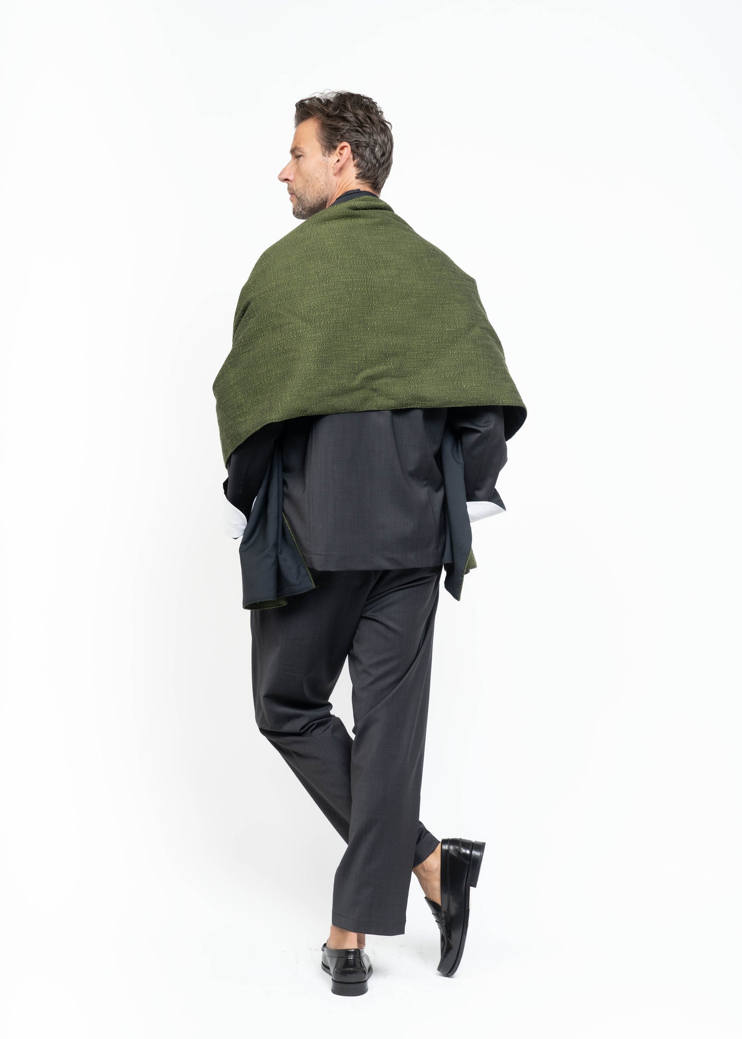 His Shawl Handwoven Green Flamma