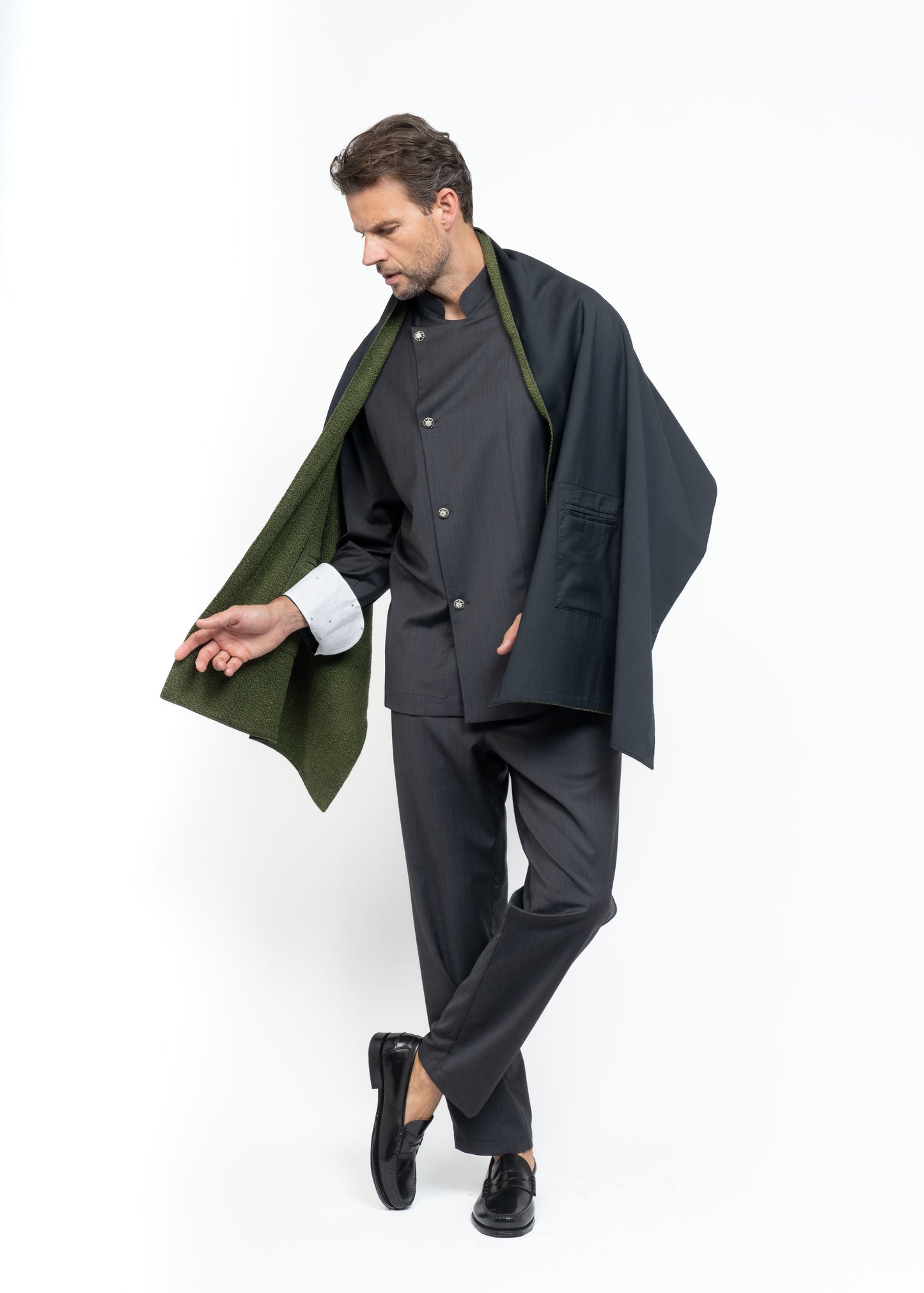 His Shawl Handwoven Green Flamma