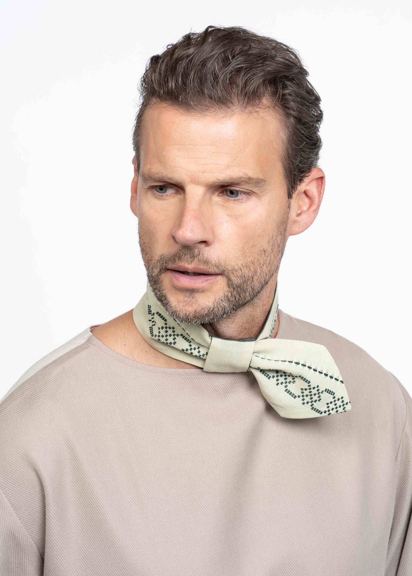 The Twilly Tie Pistachio with Embroidery