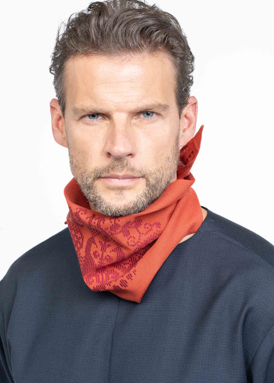 The Rhombus Scarf Brick Red