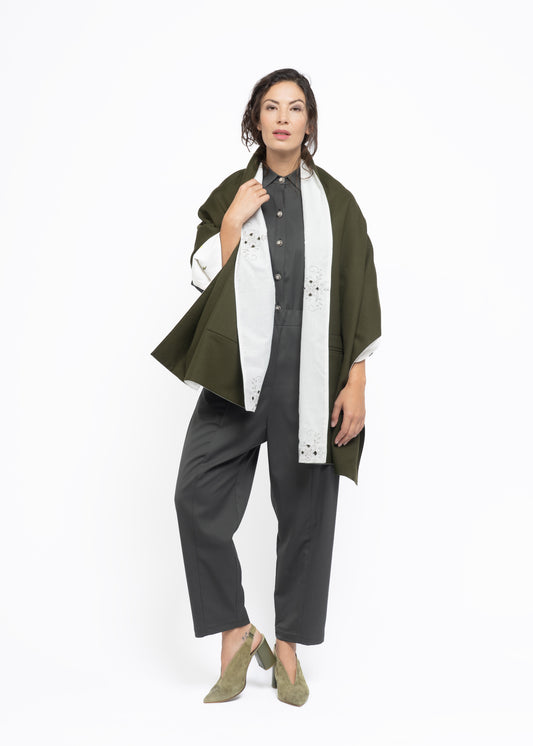 Her Shawl Green Wool