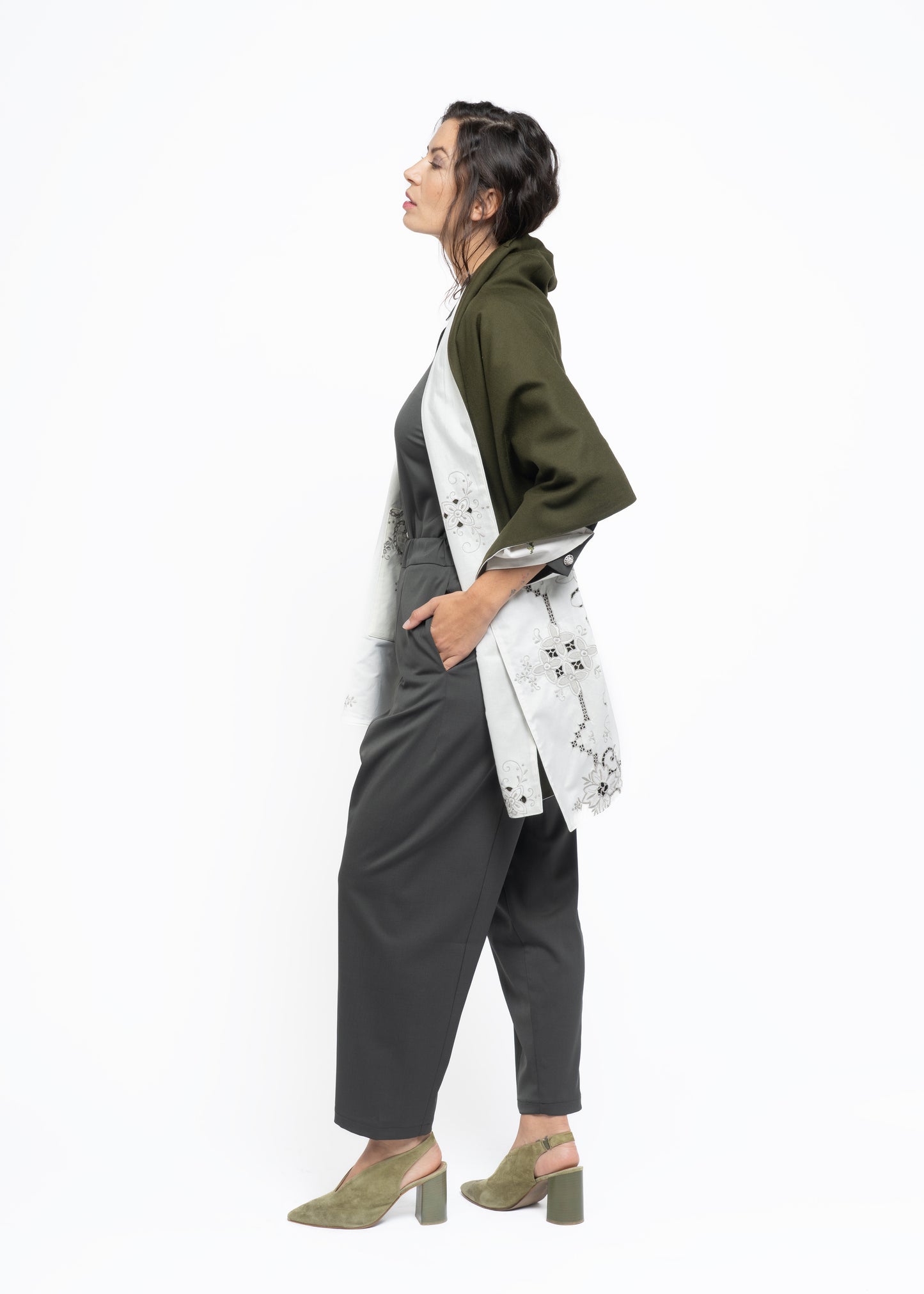 Her Shawl Green Wool
