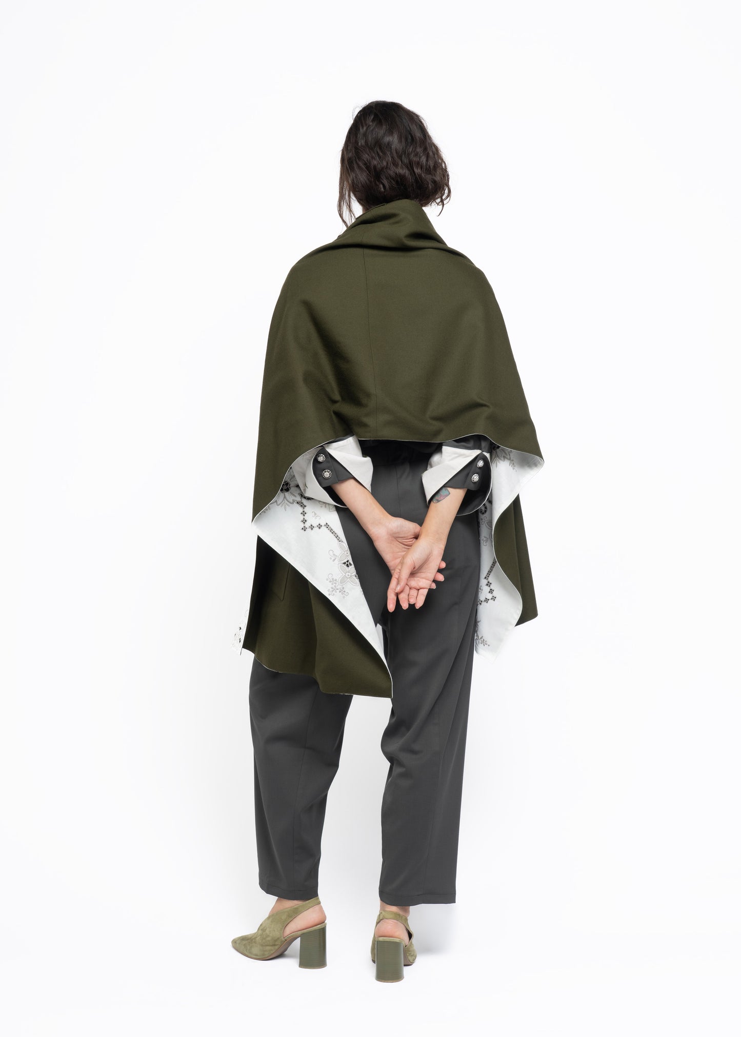 Her Shawl Green Wool