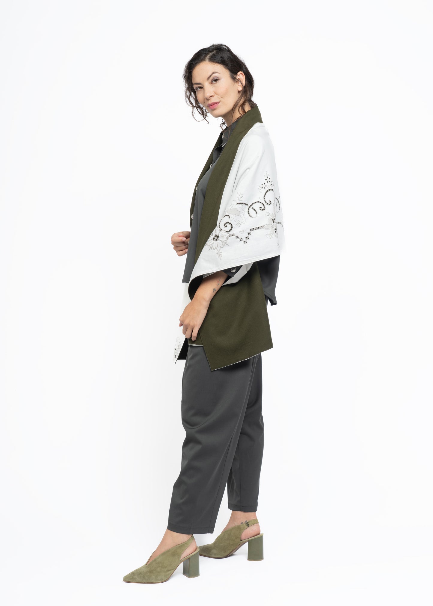 Her Shawl Green Wool