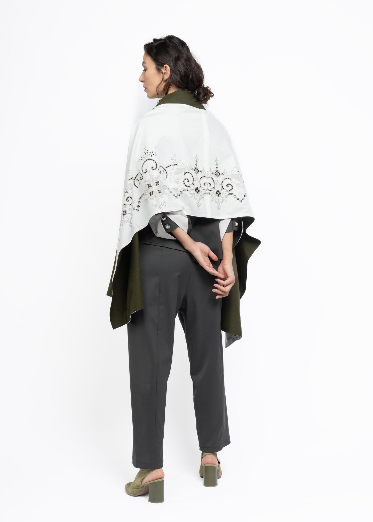 Her Shawl Green Wool
