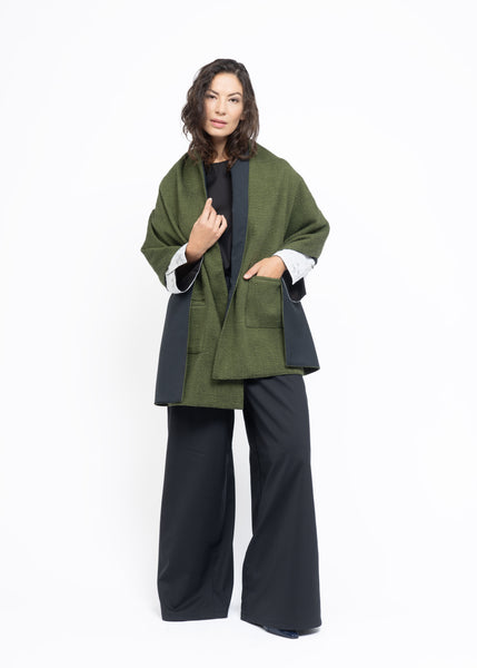 Her Shawl Handwoven Green Flamma
