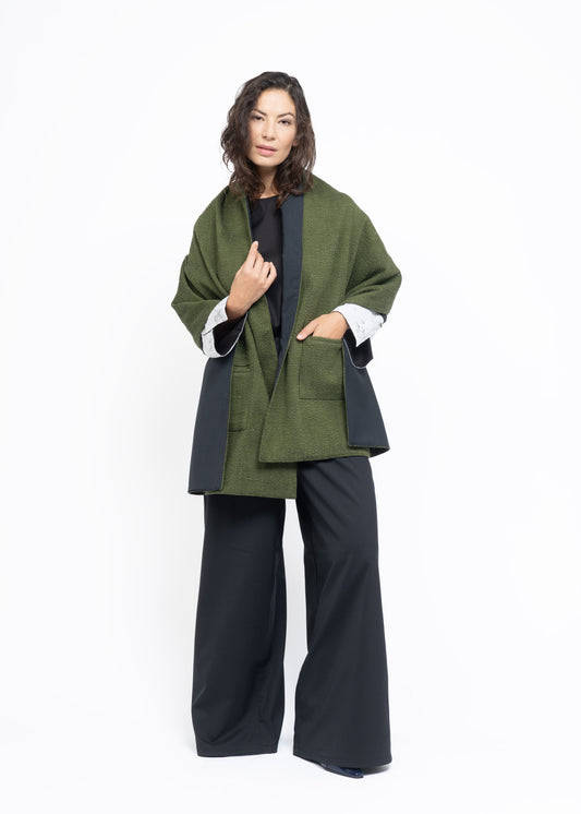 Her Shawl Handwoven Green Flamma