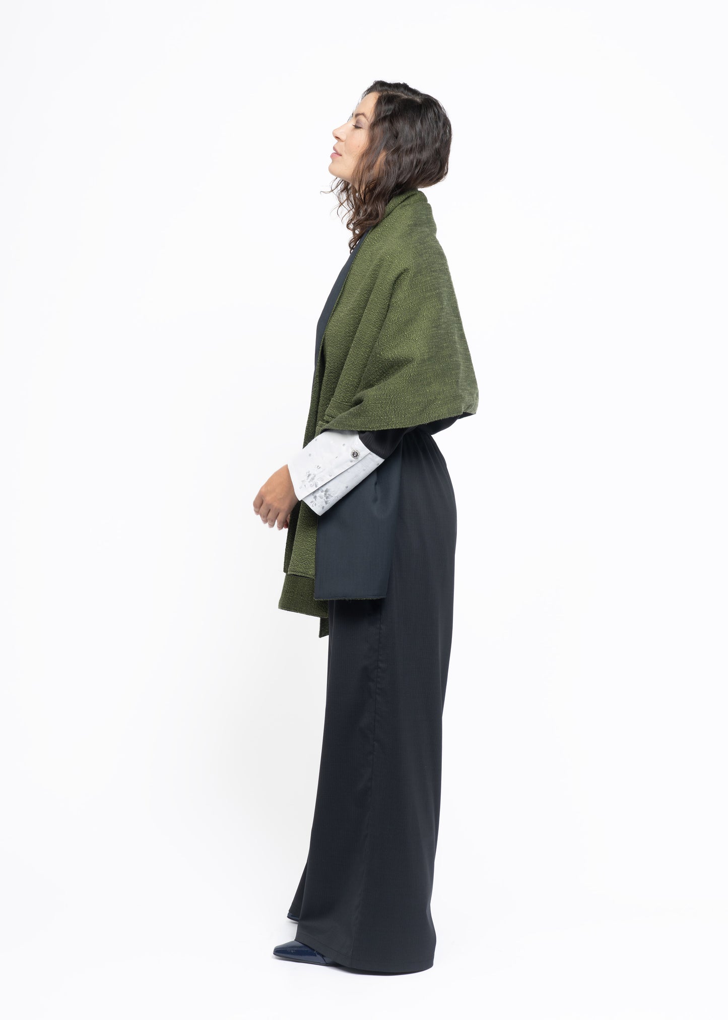 Her Shawl Handwoven Green Flamma