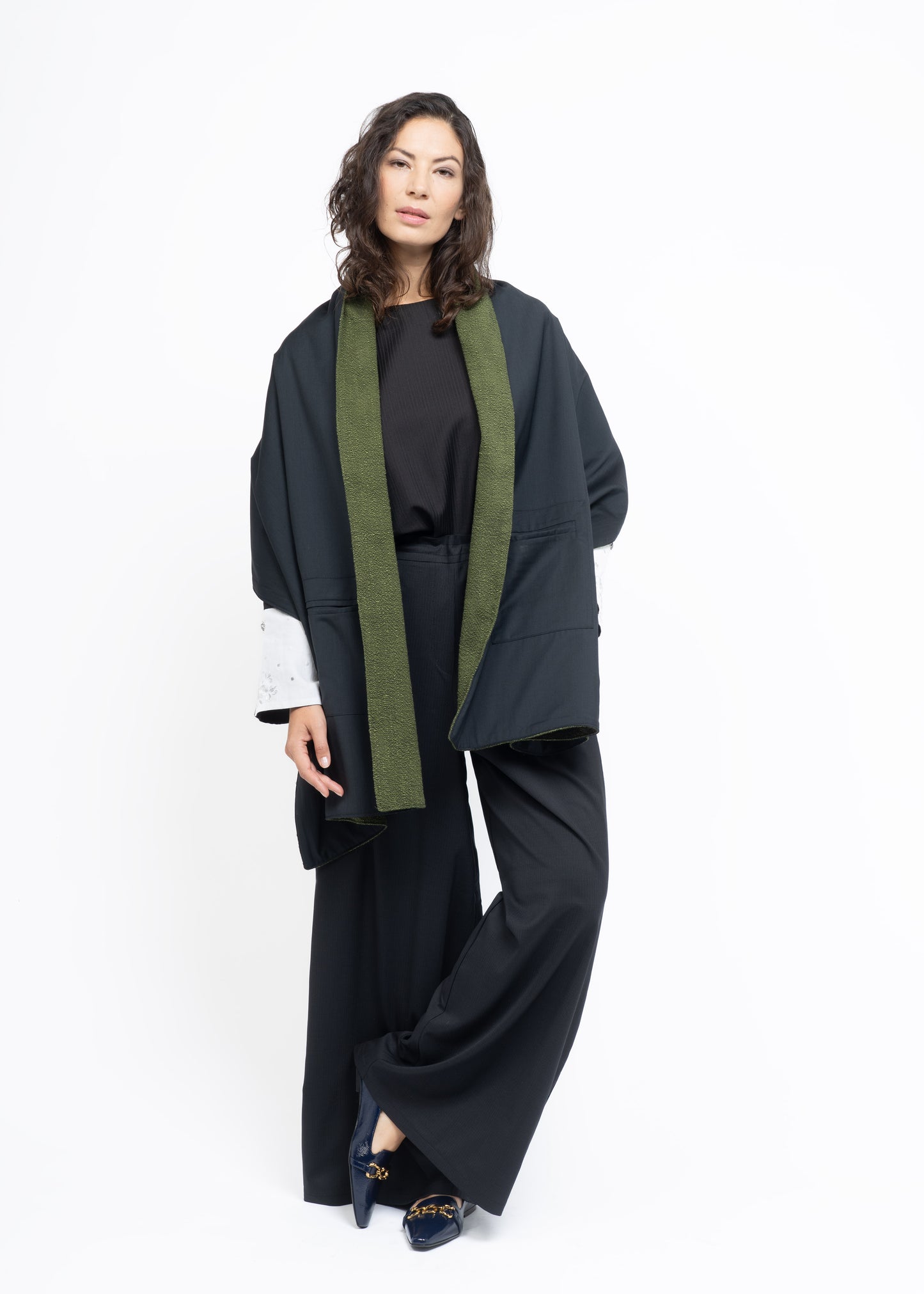 Her Shawl Handwoven Green Flamma