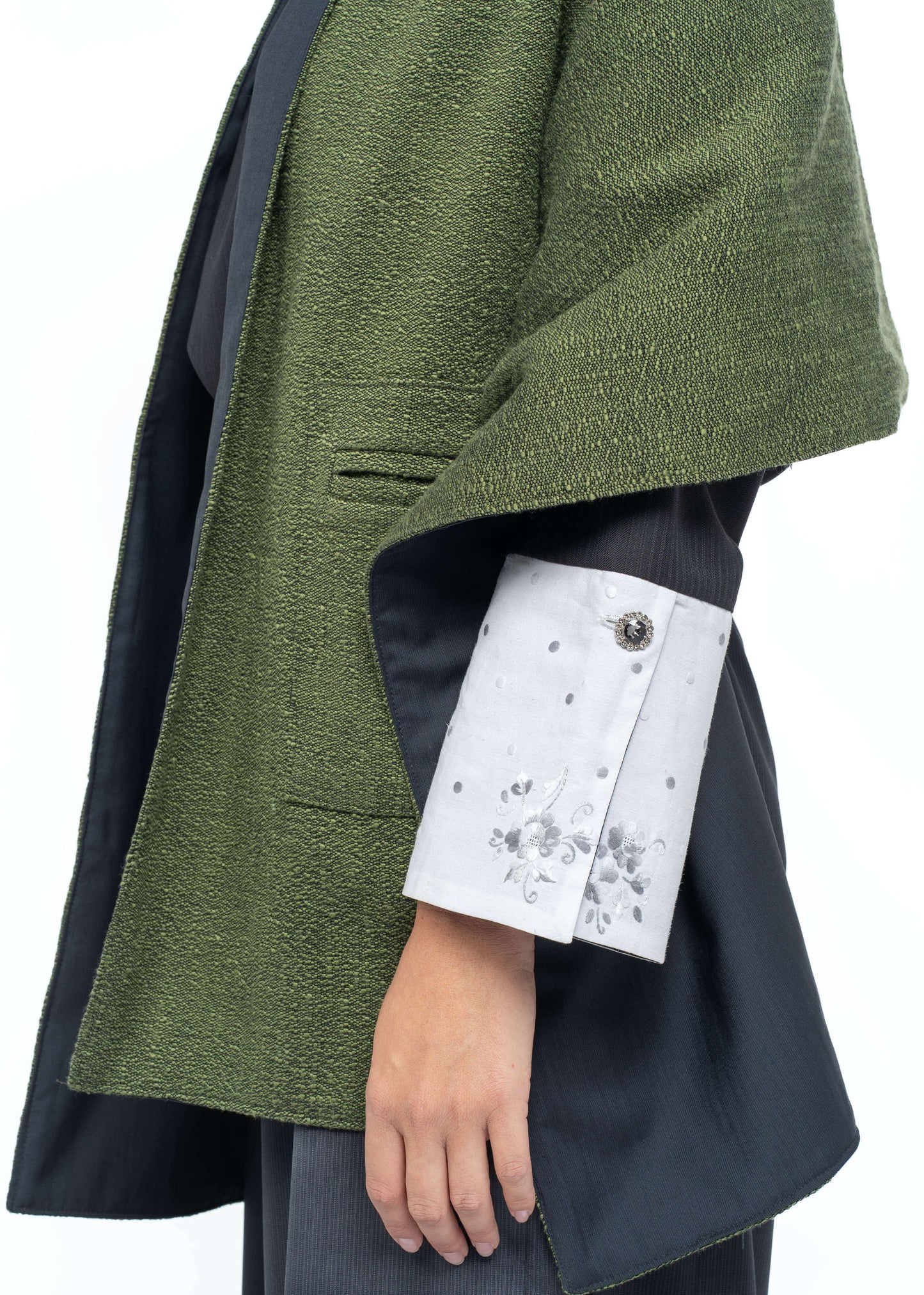Her Shawl Handwoven Green Flamma