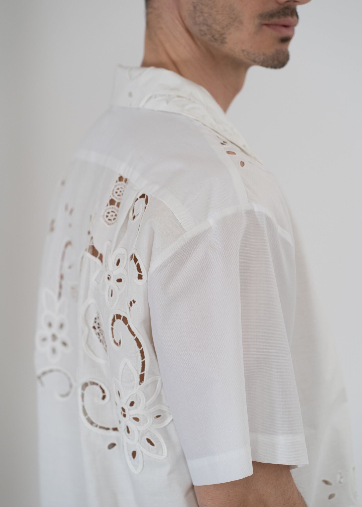 The André Shirt White Hellenic Lace