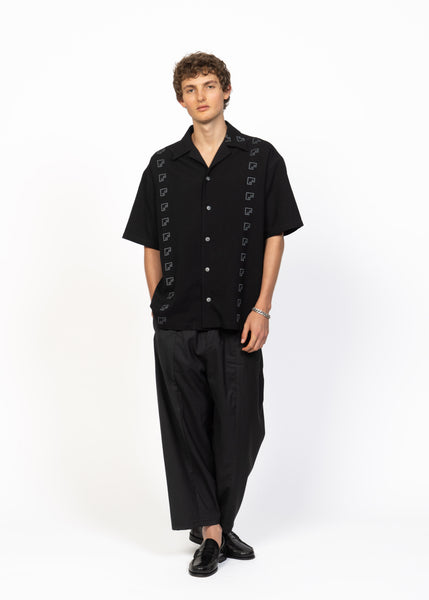 The André Shirt Handwoven Grey Embroidery