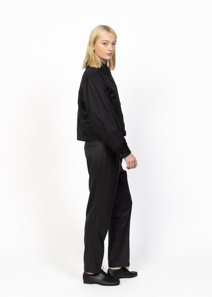 Her Aviation Jacket Black - Bouclé Back