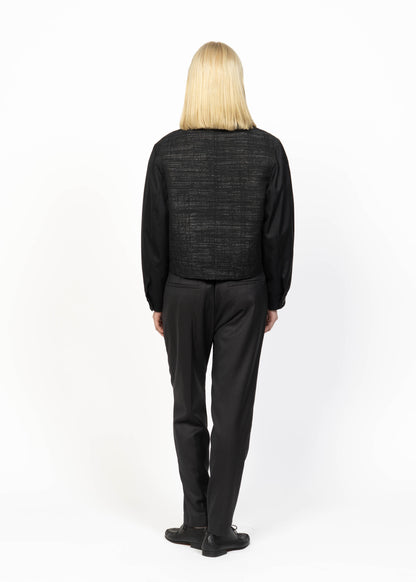 Her Aviation Jacket Black - Bouclé Back