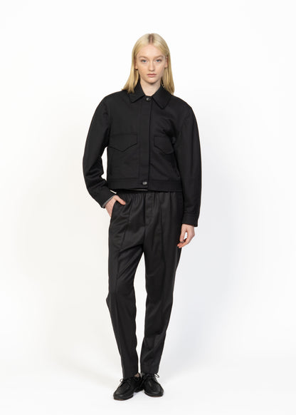 Her Aviation Jacket Black - Bouclé Back