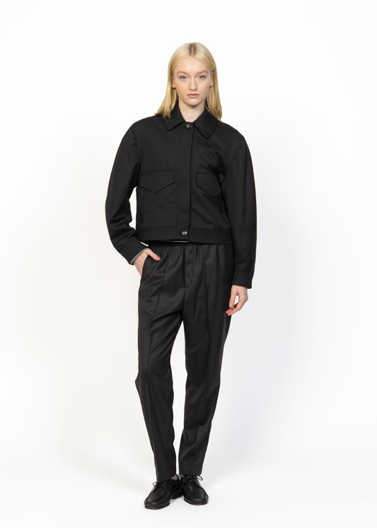 Her Aviation Jacket Black - Bouclé Back