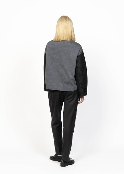 The Cropped Jacket Grey Back