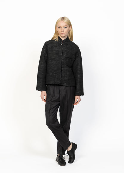 The Cropped Jacket Grey Back